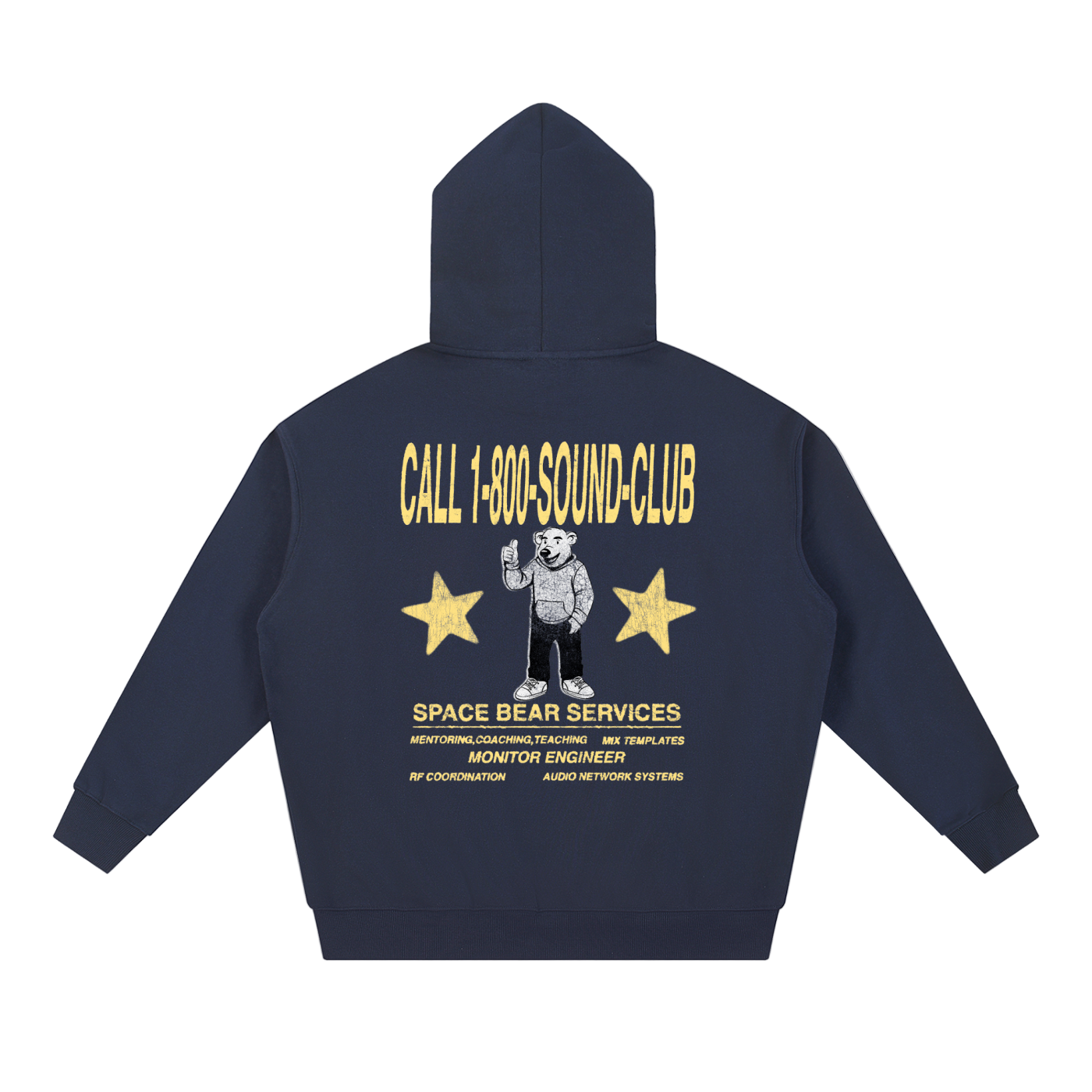 Space Bear x Sound Club Hoodie 01 | Navy