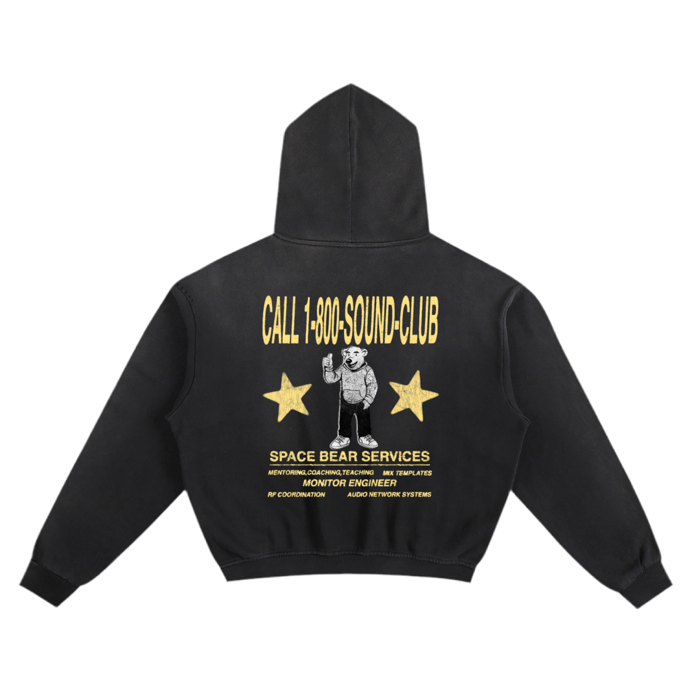 Space Bear x Sound Club Hoodie 02 | Boxy + Cropped Fit