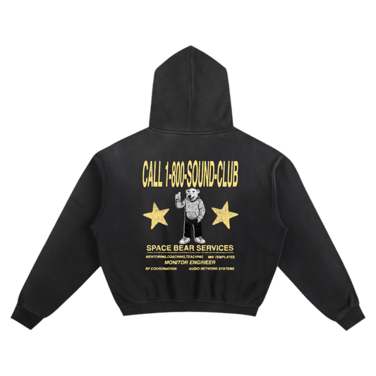 Space Bear x Sound Club Hoodie 02 | Boxy + Cropped Fit